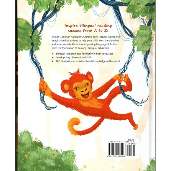 English and Spanish Alphabet Childrens Book Hardcover 2020 New - Picture 2 of 2